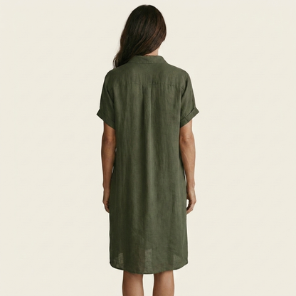 Nidalie | Midi Shirt Dress with Rolled Cuffs