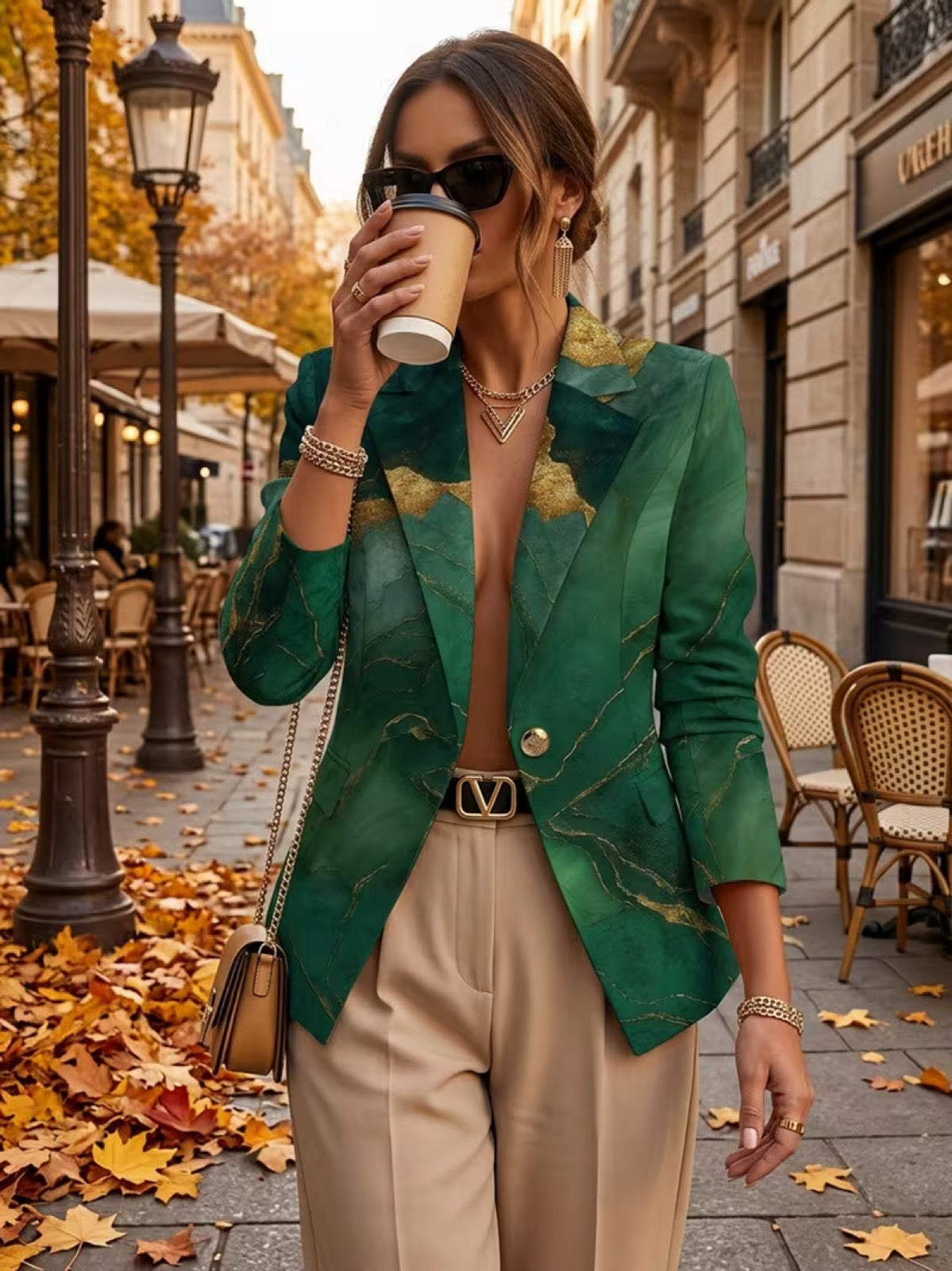 Honorine™ | Emerald Marble Blazer