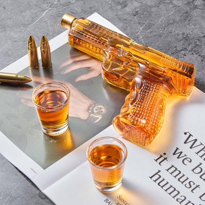 Whiskyflaske – Gun Set Edition med Glass