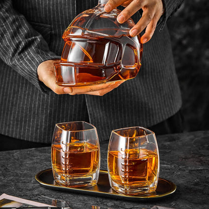 Whiskeyflaske - Rugby Set Utgave med Glass