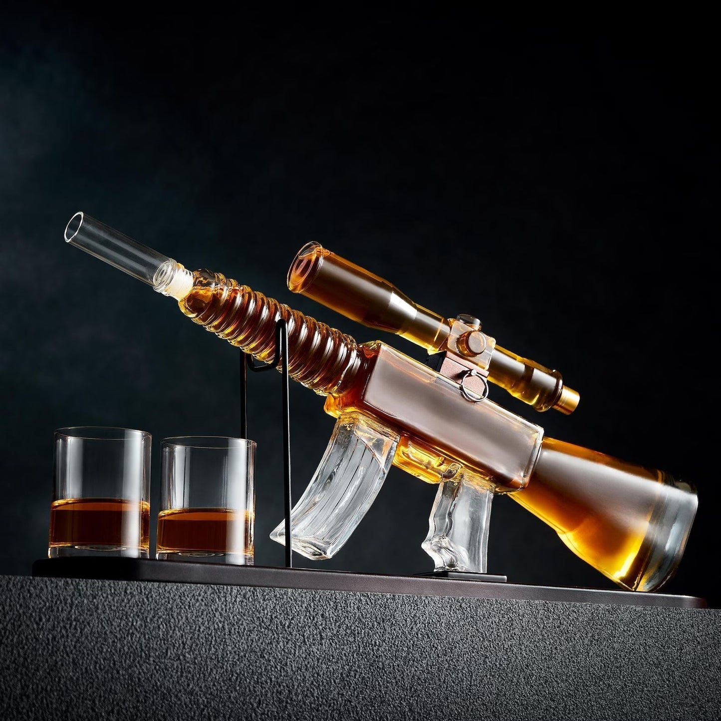 Whiskeyflaske - Rifle Set Edition med Glass