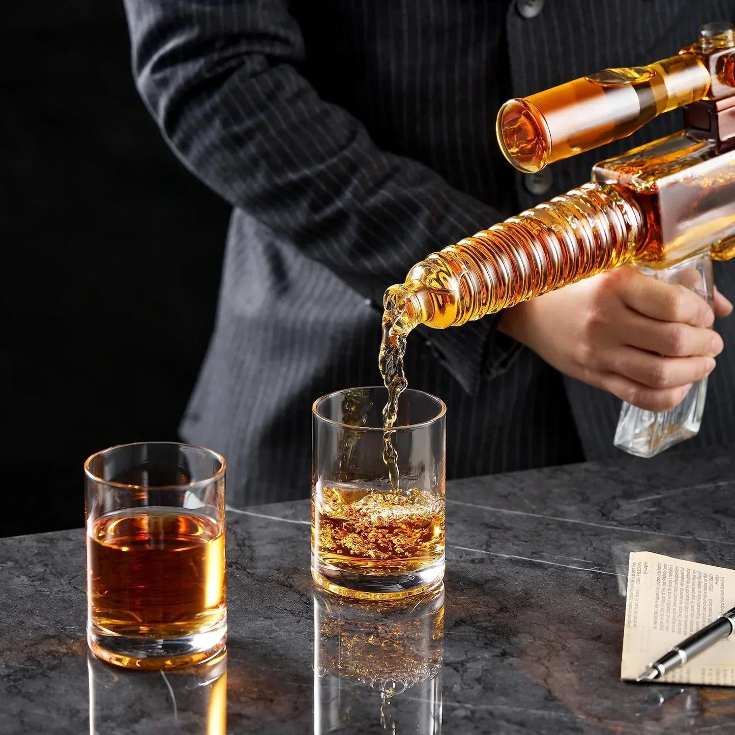 Whiskeyflaske - Rifle Set Edition med Glass