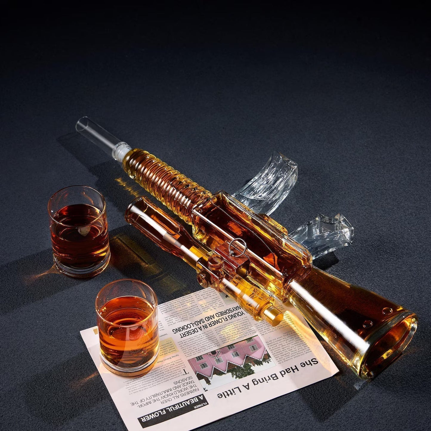 Whiskeyflaske - Rifle Set Edition med Glass