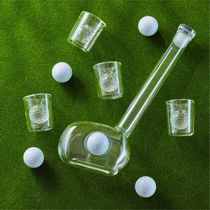 Whiskyflaske - Golfklubbsett-utgave med glass