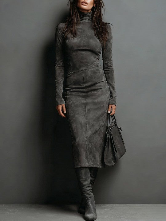 Ava | Suede midi-kjole