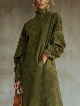 Aurora | Suede kjole med frynser
