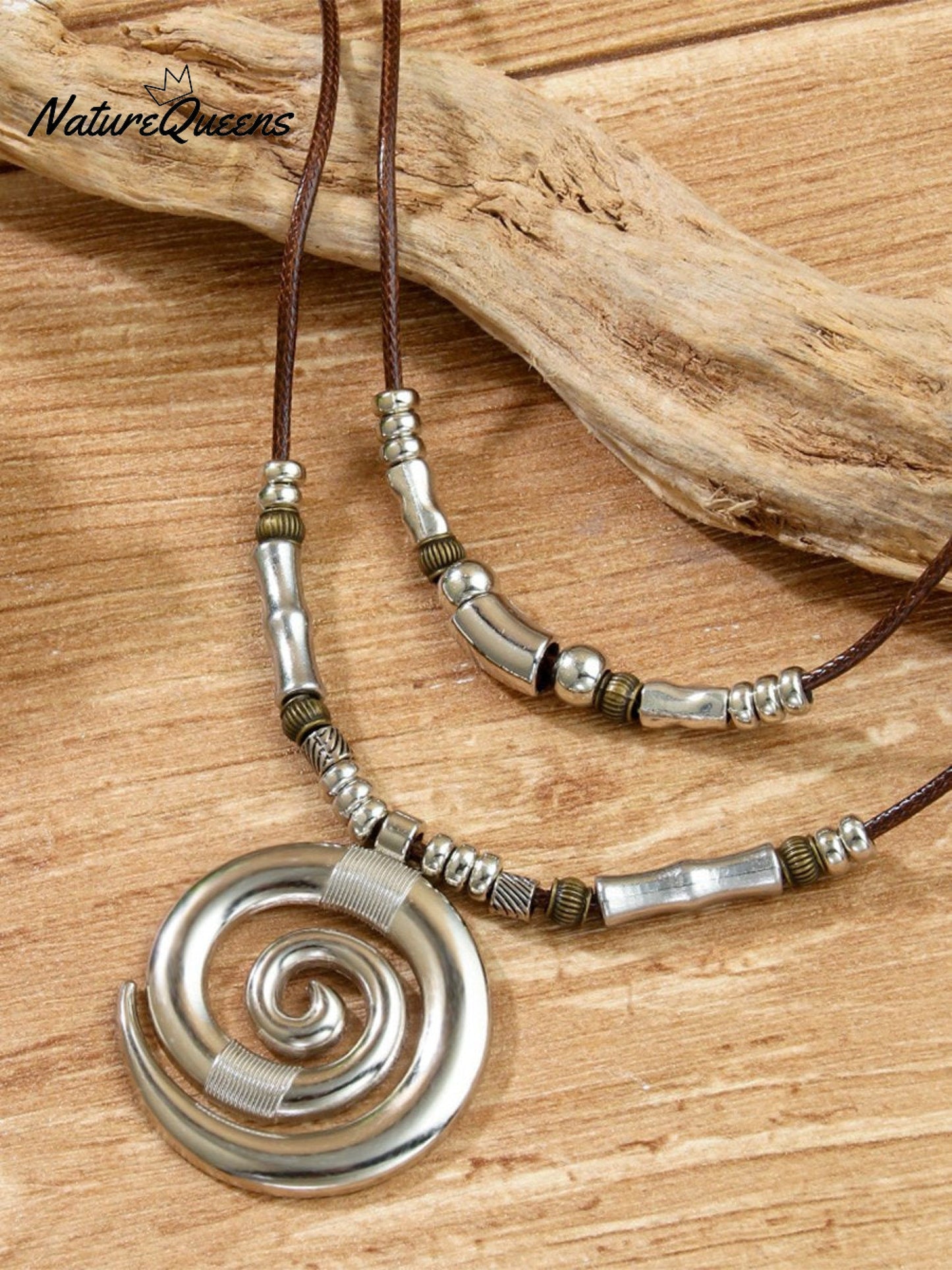 Swirl Totem Vintage Bohemsk Halskjede