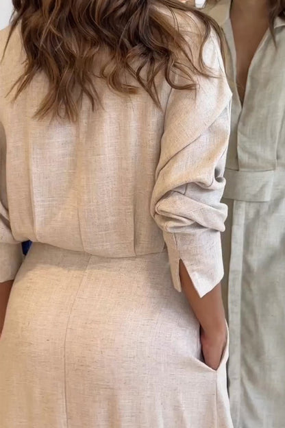 ELISABETTA | Elegant Maxikjole med V-hals og Flytende Snitt for en Chic Sommer