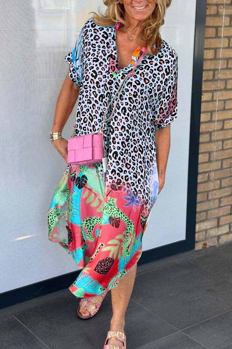 Eri™ | Avslappet Leopardmønster Kjole