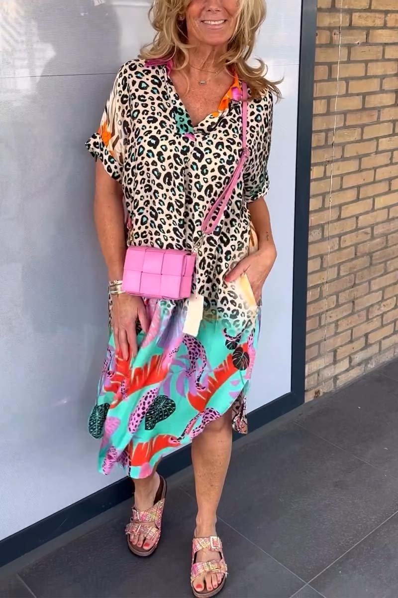 Eri™ | Avslappet Leopardmønster Kjole