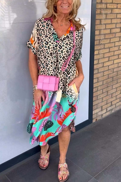Eri™ | Avslappet Leopardmønster Kjole