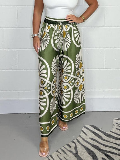 Sally | Trendy Trykt Sateng Joggebukse