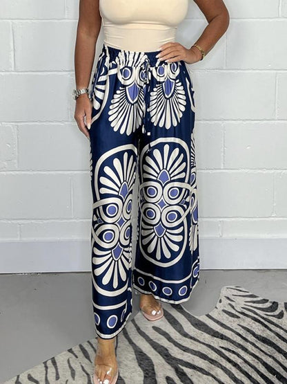 Sally | Trendy Trykt Sateng Joggebukse