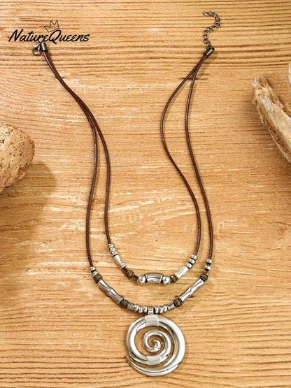 Swirl Totem Vintage Bohemsk Halskjede