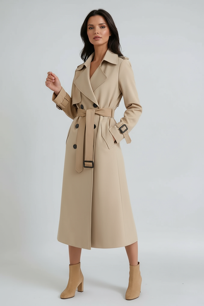 Amara | Belte Lang Trench Coat