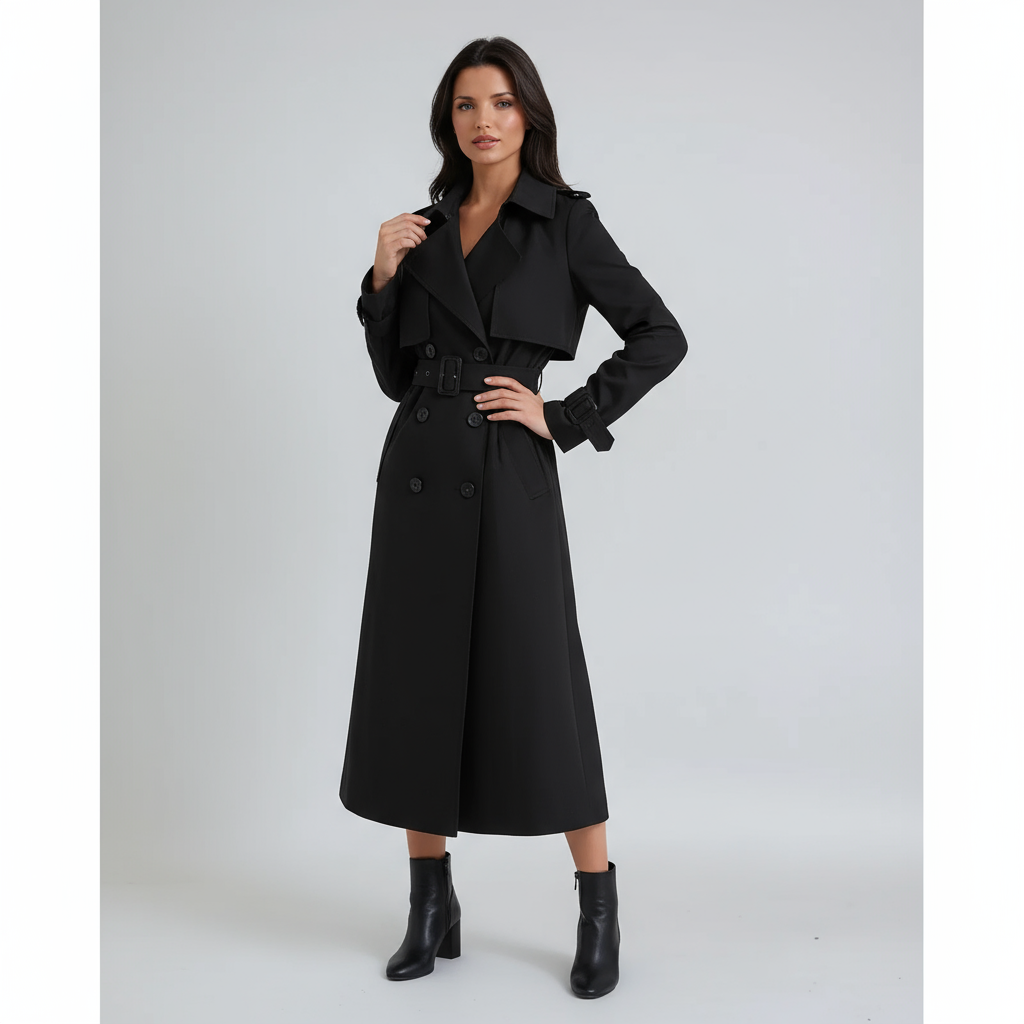 Amara | Belte Lang Trench Coat