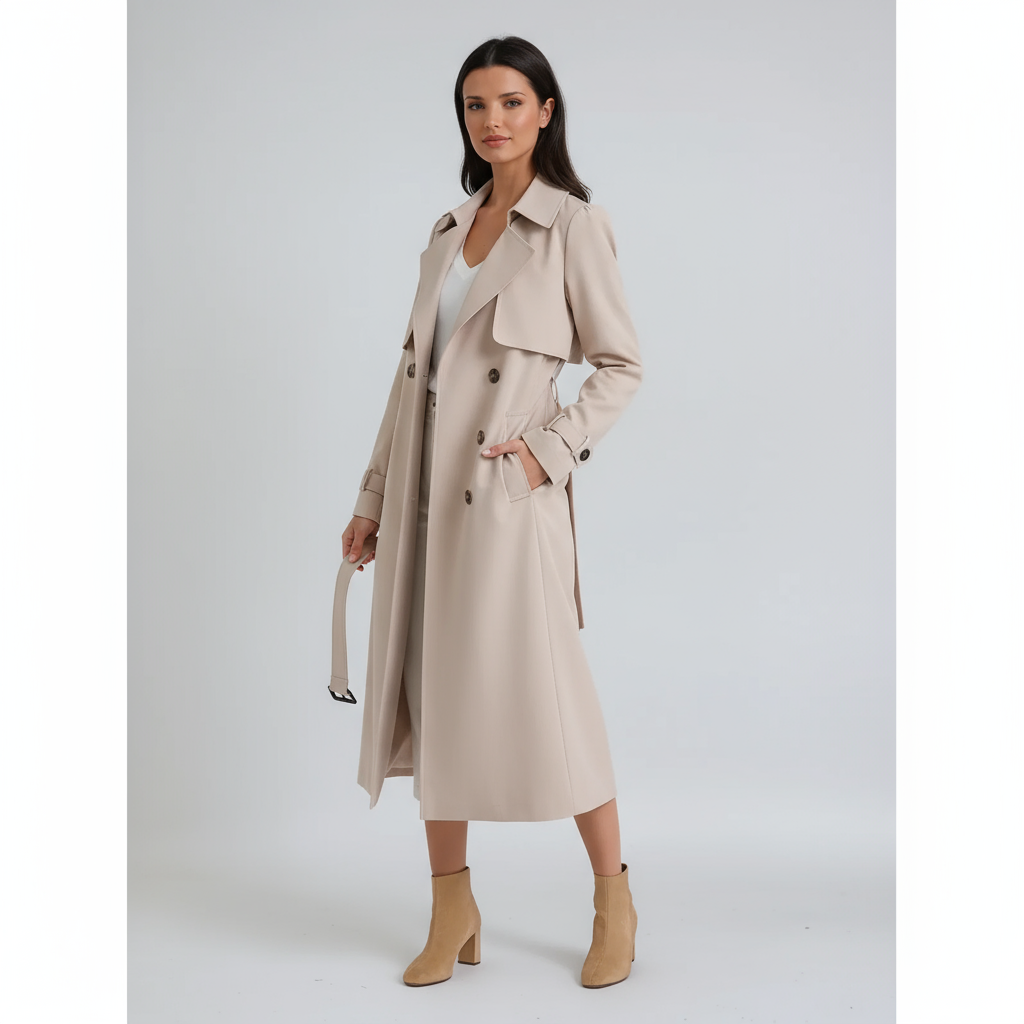 Amara | Belte Lang Trench Coat