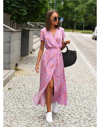 Talia™ | Stilig V-hals Blomsterkjole