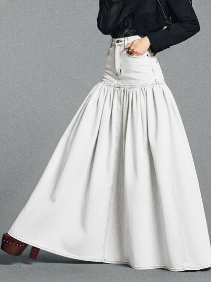 Casual Maxi Denim Skjørt