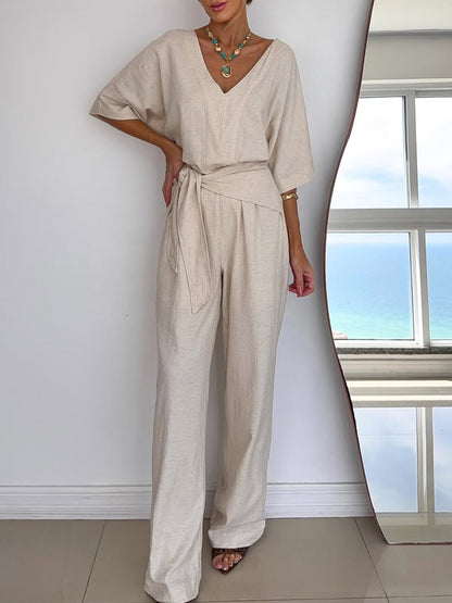Dame Jumpsuit i Lin og Bomull
