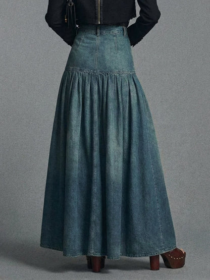 Casual Maxi Denim Skjørt