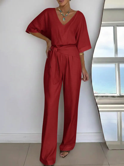 Dame Jumpsuit i Lin og Bomull