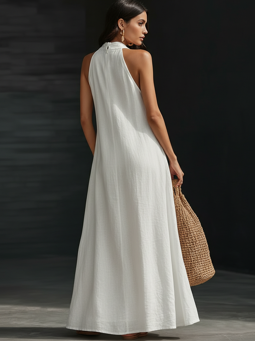 Minimalistisk og Elegant Maxi Kjole - Komfortabel Hverdagstøy