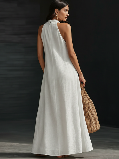 Minimalistisk og Elegant Maxi Kjole - Komfortabel Hverdagstøy