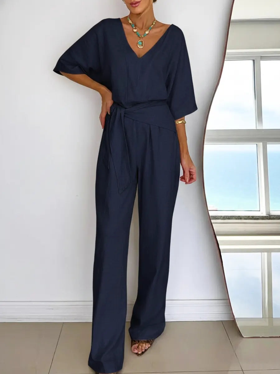Dame Jumpsuit i Lin og Bomull