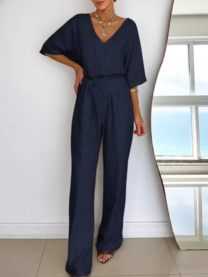 Dame Jumpsuit i Lin og Bomull