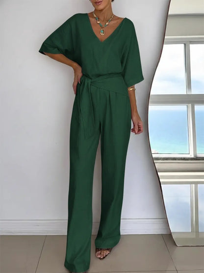 Dame Jumpsuit i Lin og Bomull
