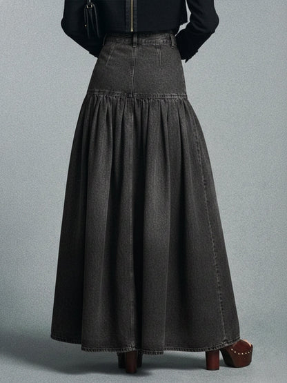 Casual Maxi Denim Skjørt