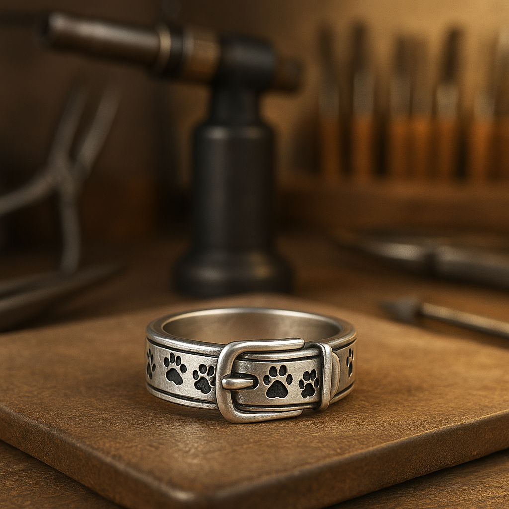 Elegant ring med hundehalsbåndmotiv