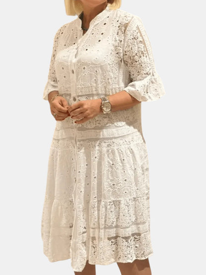 Cherylann™ | Blomstrete Midi Kjole