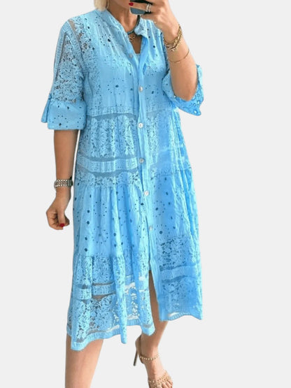 Cherylann™ | Blomstrete Midi Kjole