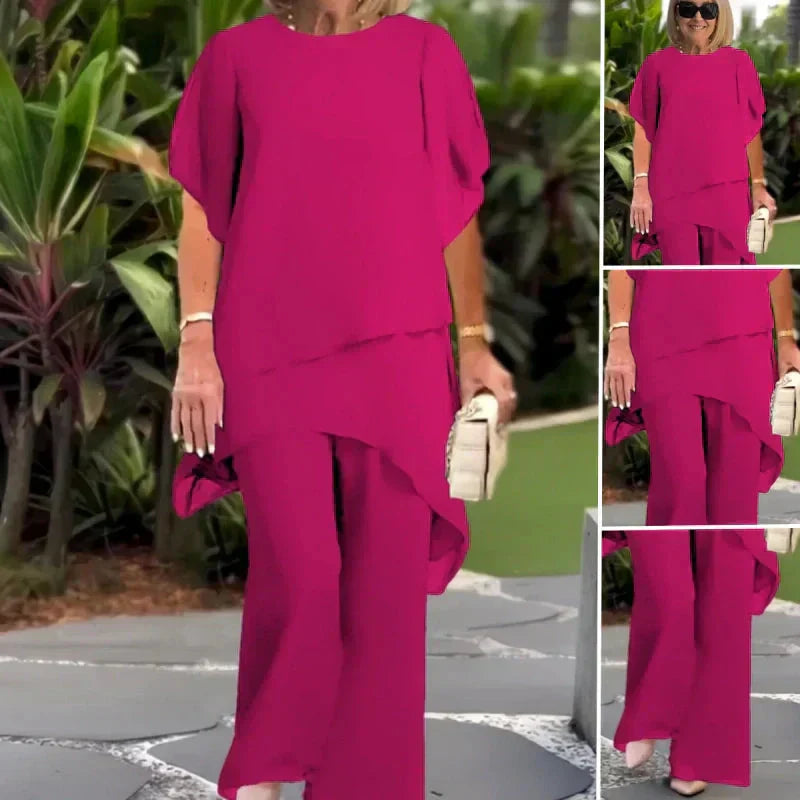 Dress med drapert palazzo-bukse