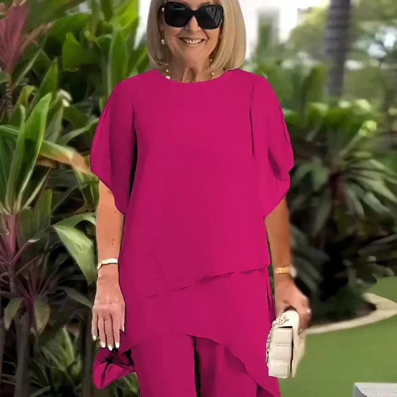 Dress med drapert palazzo-bukse
