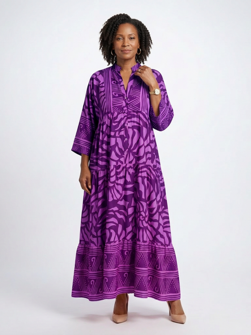 Marielle | Knappefront Midi Kjole